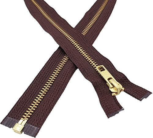 #5 Brass Brown 570 Metal Separating YKK Medium Weight Jacket Zipper