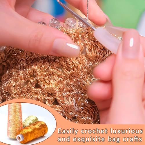 CAMAL Glitter Metallic Yarn 1mm x 519 Yards Sparkly Yarn for