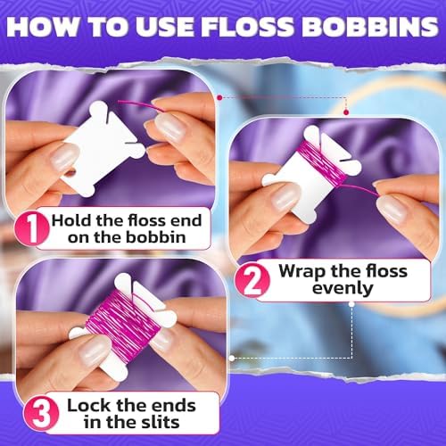240 Pcs Embroidery Floss Bobbins with Hanging Holes & Thread Slits