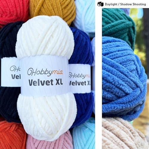 Velvet XL Chenille Yarn, Super Bulky, Eggshell