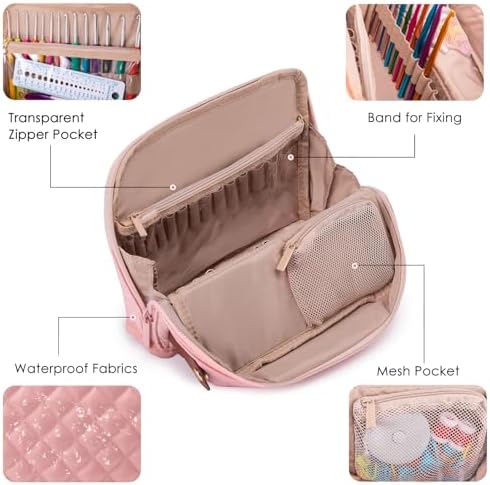 MYBAGZING Crochet Hook Case, Organizer for Hooks up to 7" &