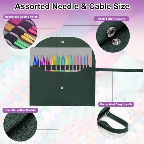 EEEKit 13-Pair Aluminum Interchangeable Knitting Needles Set