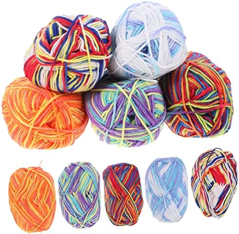 Xmas Rainbow Cotton Yarn for Crocheting and Knitting 10 Rolls