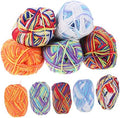 Xmas Rainbow Cotton Yarn for Crocheting and Knitting 10 Rolls