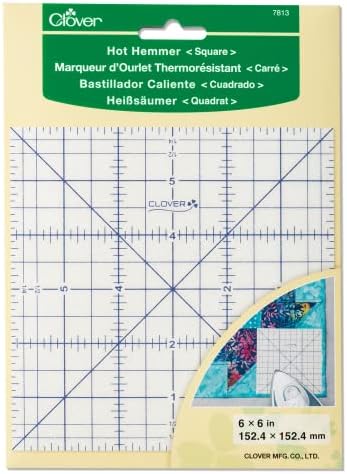 Clover Hot Hemmer Ruler 6"X6" - Square