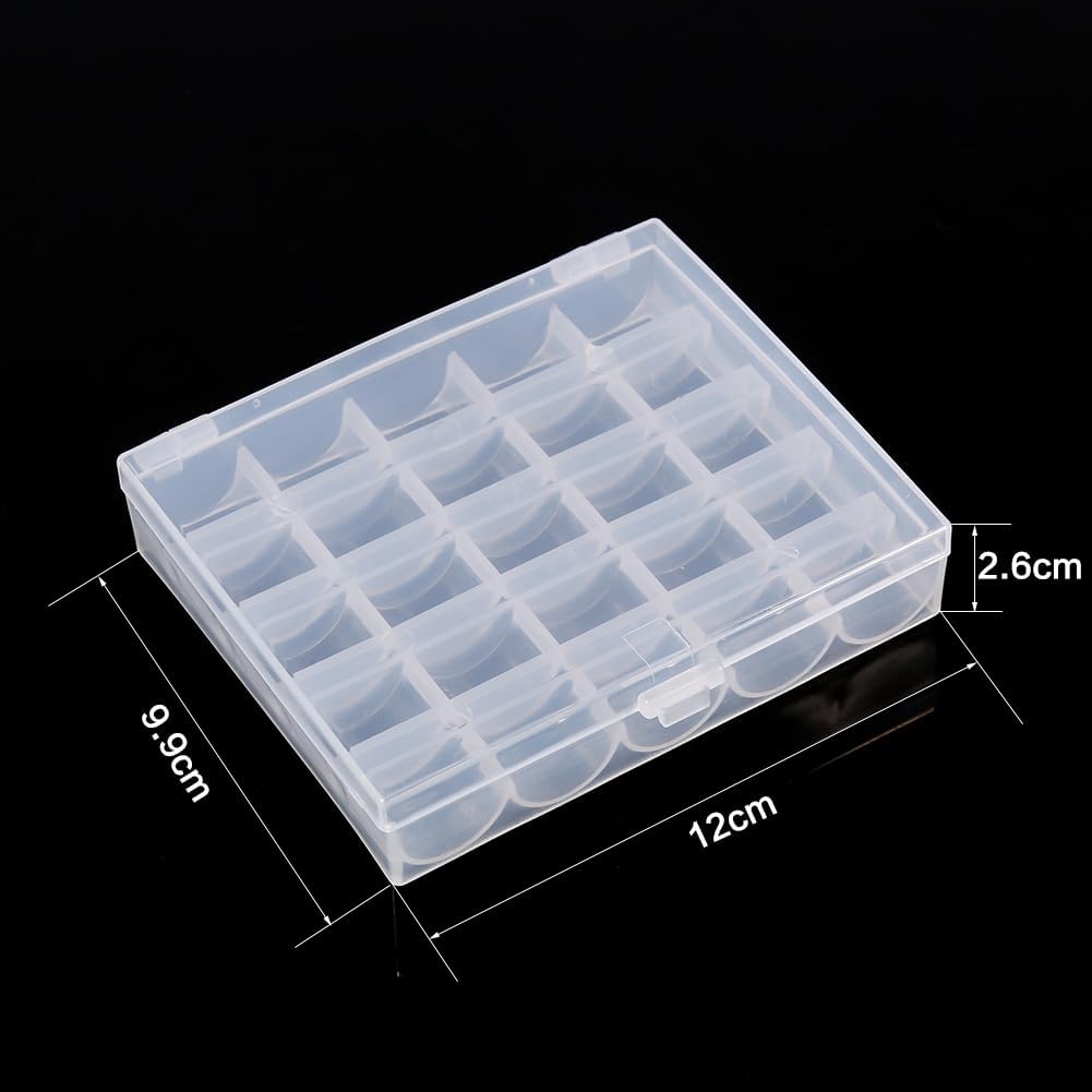 Bobbin Storage Case, 25 Slots Empty Sewing Bobbins Plastic Spools Box