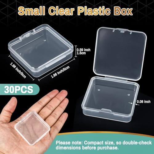 RAINFLOW 30 Bead Organizer Box - Clear Plastic Storage Containers with