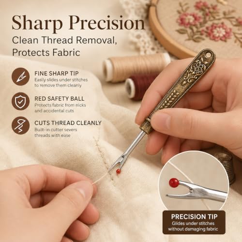 Retro Thread Cutter and Seam Ripper Tool, Sewing and Embroidery