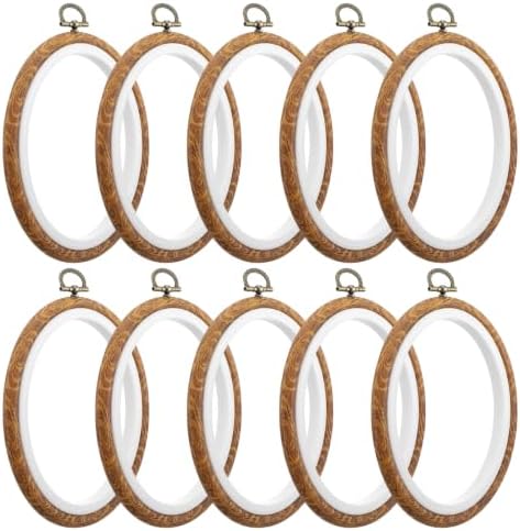 10 Pack Oval Embroidery Hoops 4.3"x5.3", Cross Stitch Hoop Ring for