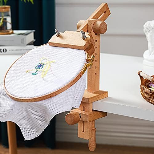 Beech Wood Embroidery Hoop Stand with 7.87''Embroidery Hoop, 360°