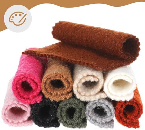 Fanfanwin 55 Pcs Wool Felt Square 4x5 Inch Multi-Color Fabric Remnant