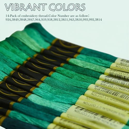 14 skeins Rainbow Color Embroidery Floss - Cross Stitch Threads