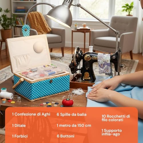 Wintem Home and Travel Sewing Kit, 76 Accessories, Tray with Organized