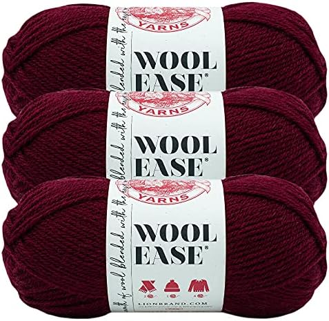 Lion Brand Yarn, Wool-Ease Crochet & Knit Yarn, Tawny Port, Red