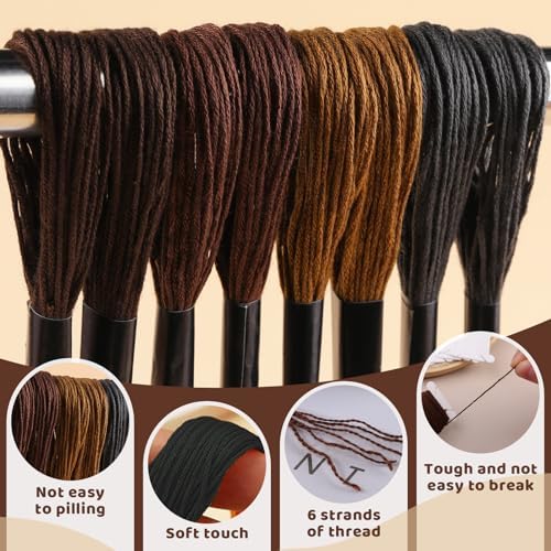 25 Skeins Embroidery Thread, Brown Series Cotton Embroidery Floss