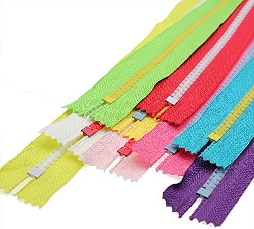 #5 Plastic Zippers with Lifting Ring Pull,10 PCS 12 Inch (30CM),Closed