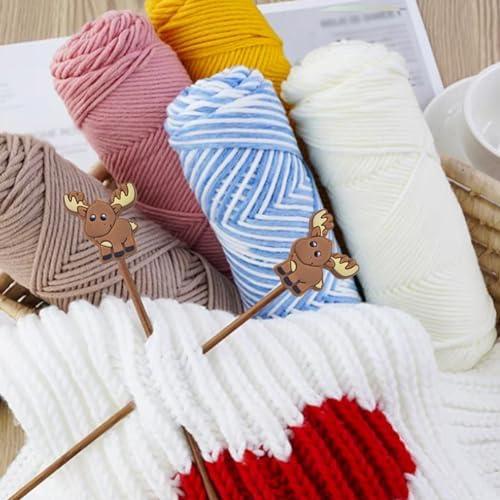 10 Pack Colorful Deer Knitting Needle Stoppers