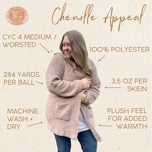 Lion Brand Yarn, Chenille Appeal Yarn for Knitting and Crocheting