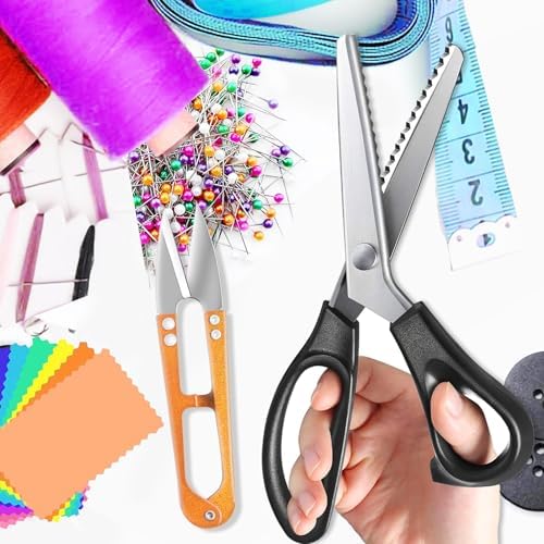 HAALII Shears Comfort Grips Crafts Zig Zag Cut Sewing Scissors