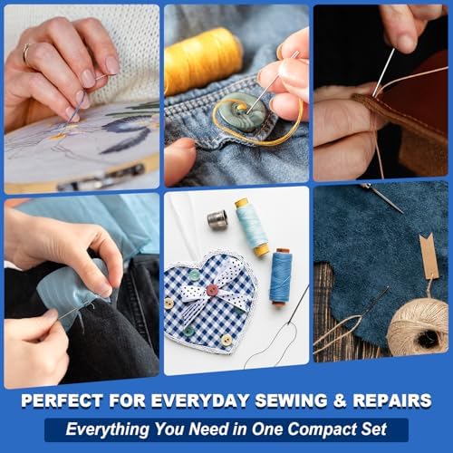 Sewing Needles, Embroidery Needles with Large Eye, 25 Pcs Hand Sewing