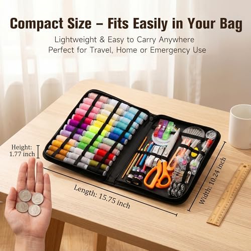 301pcs Sewing Project Kit with Thread, Scissors, Needles, Pins