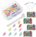 50Pcs Sewing Clips & 400PCS Sewing Pins with Box, Assorted Colors