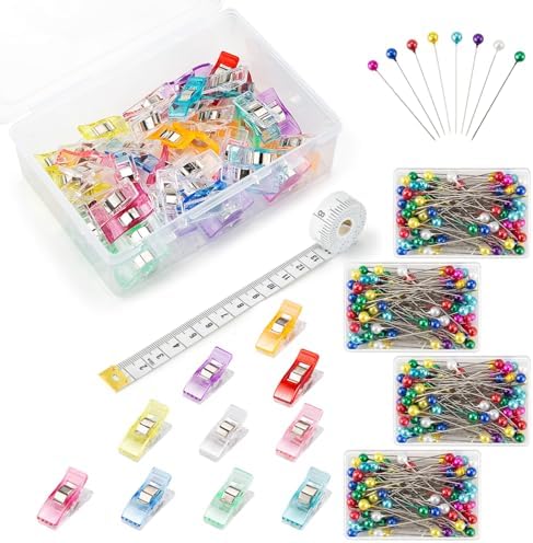 50Pcs Sewing Clips & 400PCS Sewing Pins with Box, Assorted Colors
