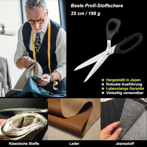 TONMA 10" Fabric Scissors, Made in Japan Professional Sewing Scissors