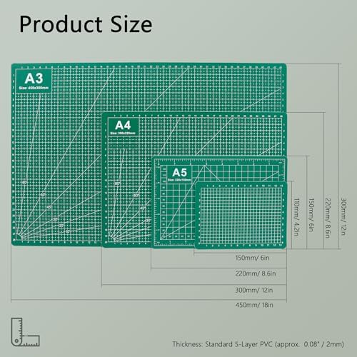 4Pcs Double-Sided Cutting Mat, 5-Layer