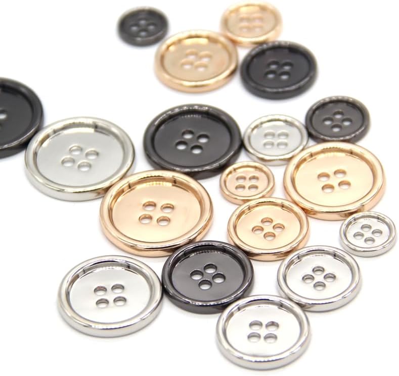4 Holes Light Metal Round Buttons for Clothing Coat Suit Jacket Knit