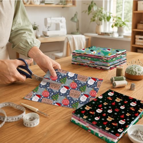 60 Pcs 10"x10" Christmas Cartoon Quilting Fabric Squares