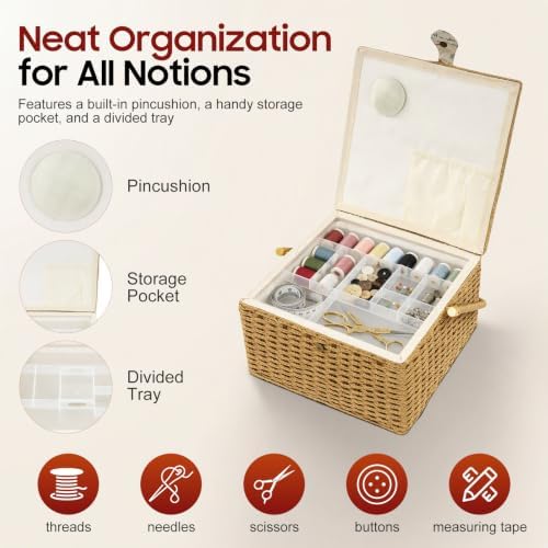 Extra Large Sewing Baskets for Adults Clearance Portable Storage