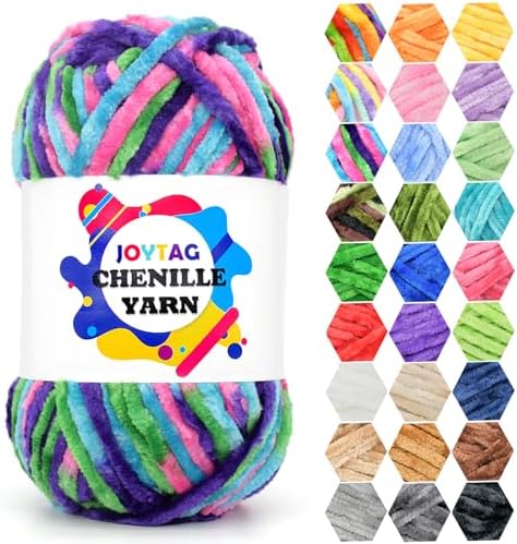 Velvet Chenille Yarn for Crocheting & Knitting - Soft, Thick, Bulky