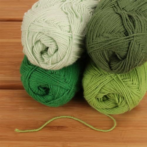 JubileeYarn Cotton Select Yarn - Shades of Green - 4 Skeins