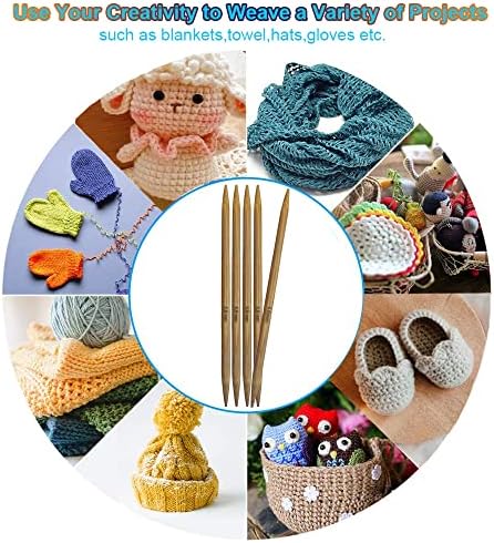 Mdoker Bamboo Double Pointed Knitting Needles Carbonized Bamboo