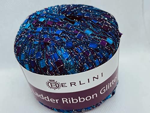 Berlini Ladder Ribbon Glitter Yarn - 50 Grams (1.75 Ounces), 142 Yards