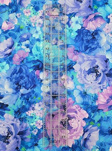 Timeless Treasures Bellagio Purple and Blue Packed Flower Cotton
