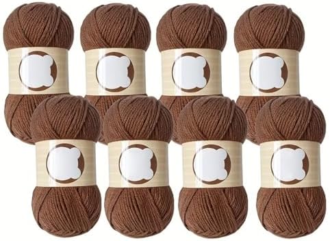 Acrylic Crochet & Knitting Yarn Kit for Beginners,Machine-Washable,8