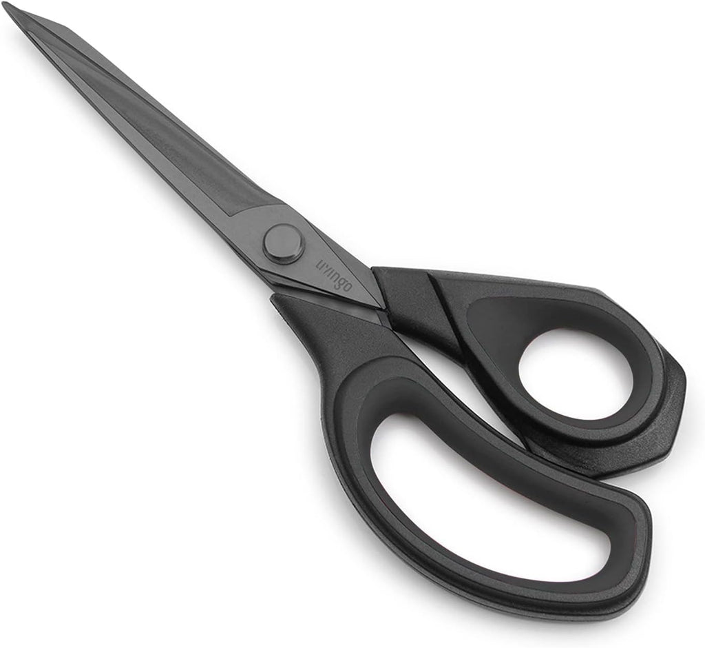 LIVINGO Fabric Scissors 9.5" Heavy Duty Tailor Shears Black