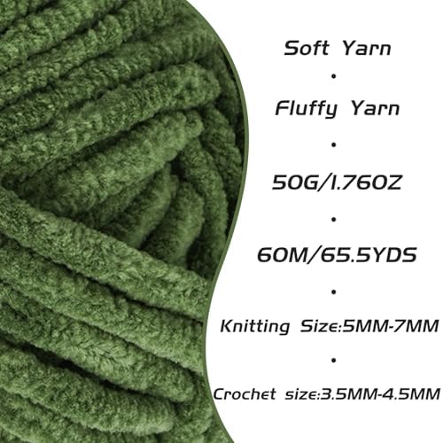 Fluffy Velvet Yarn for Crocheting, Chunky Chenille Baby Blanket Yarn