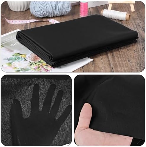 5 Yards Black Cotton Fabric by the Yard Fabrics,59 Inches Wide Medium