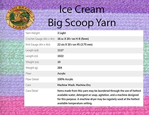 Lion Brand Yarn Ice Cream Big Scoop 922-203 Blueberry