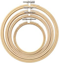 4Pcs Round Embroidery Hoops, 3/4/5/6 inch Round Adjustable Cross