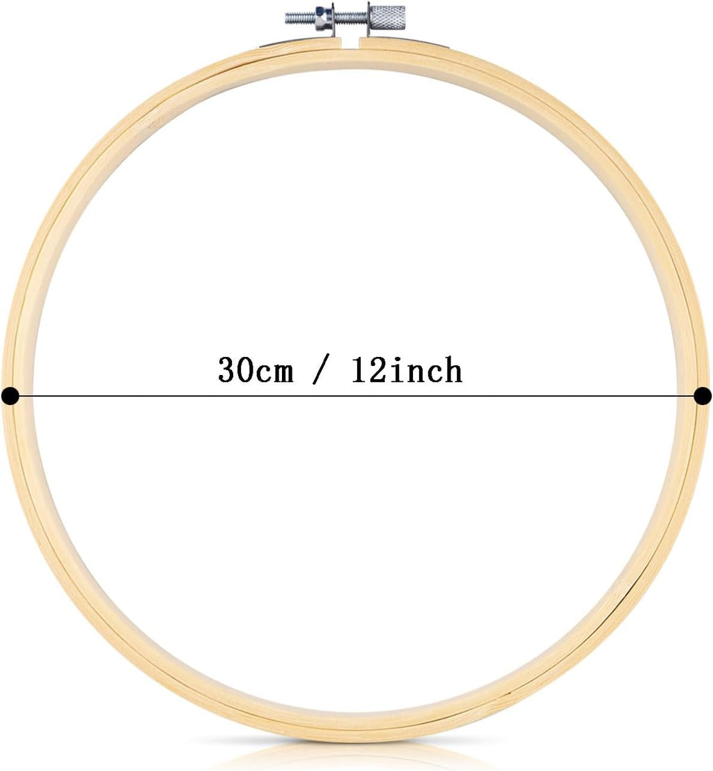 3 Pieces Embroidery Hoops, 12 inch Bamboo Frame Circle Cross Stitch