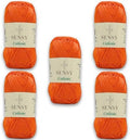 S Sensy Calinia-Mercerized Giza Cotton #2 Fine Yarn 5 Pack Orange