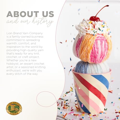 Lion Brand Yarn, Ice Cream Crochet Yarn, Love Potion, Multicolor