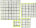 FLEXMAN 4Pcs Quilting Ruler, 4.5in 6in 9.5in 12.5in Quilting Square