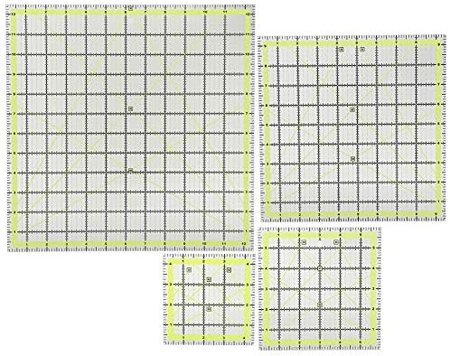 FLEXMAN 4Pcs Quilting Ruler, 4.5in 6in 9.5in 12.5in Quilting Square