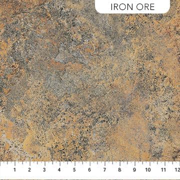 Rust, Black, Slate Design, Fabric, 100% Cotton, Stonehenge Gradations