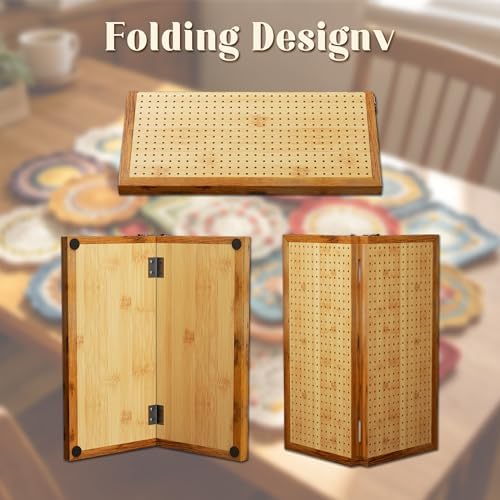 OCPO HOME 15.5" Foldable Crochet Blocking Board with Storage Drawer &